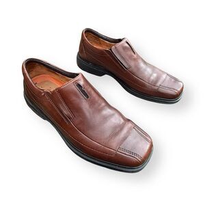Clarks Men's Brown Leather Slip-On Loafers Size 10N Casual Shoes